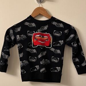 Kids Black and Red Car Print Sweatshirt